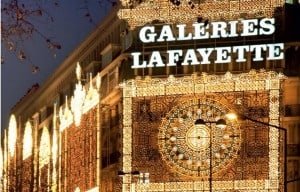 Galeries Lafayette Christmas Lights in Paris in january