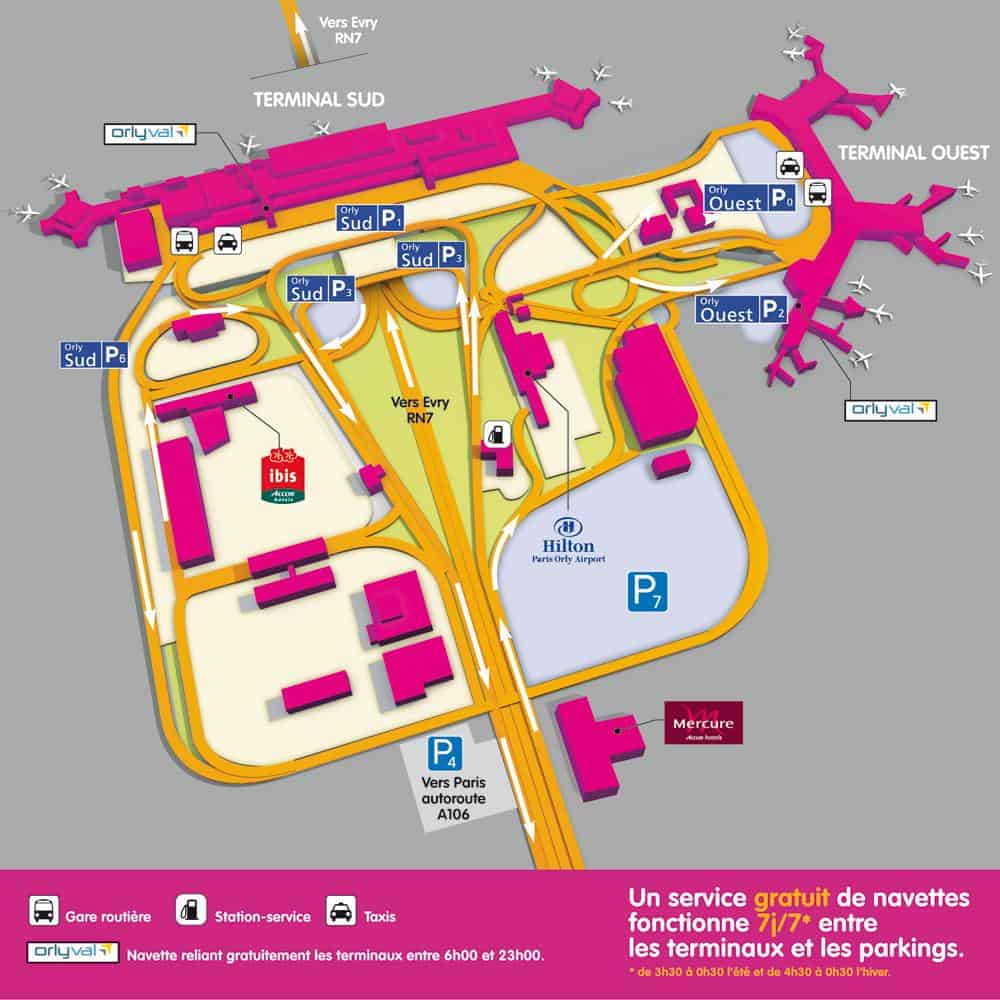 Paris Orly airport map