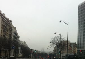 Paris in November with cloudy weather