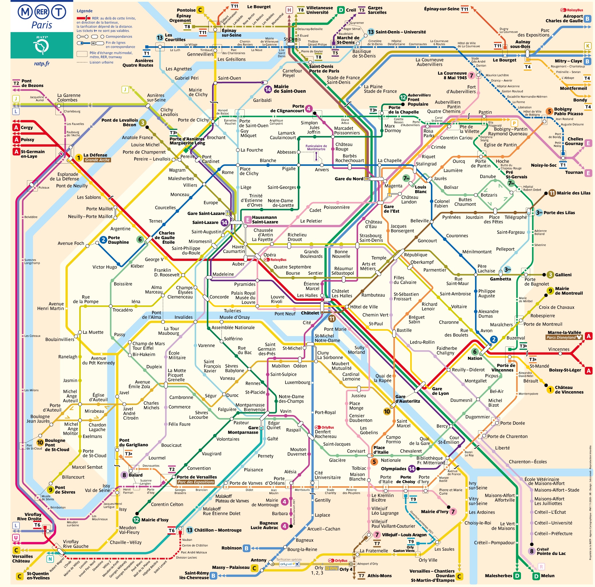 Nueva mapa del Metro de París 2023