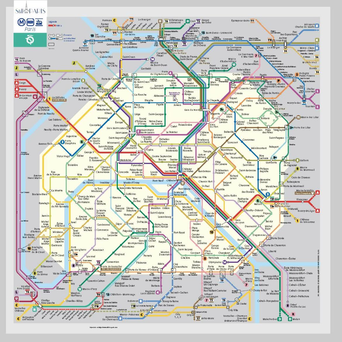 Paris Metro Map 2023 / 2024
